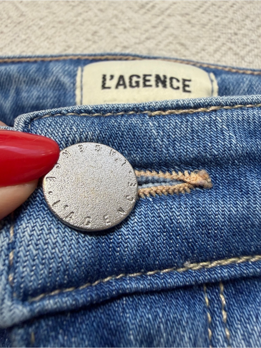 L’Agence Selma Alamo High Rise Bootcut Jeans 26 Western Festival Medium Blue - Picture 6 of 9